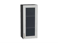 Шкаф верхний с 1-ой остекленной дверцей Шале Graphite, White Dreamline, 920, 400 В*Ш*Г 920*400*320, фасад МДФ/Стекло  White Dreamline, корпус  Graphite ms2510VVT_53797