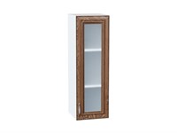 Шкаф верхний с 1-ой остекленной дверцей Шале Белый, Brown Dreamline, 920, 300 В*Ш*Г 920*300*320, фасад МДФ/Стекло  Brown Dreamline, корпус  Белый ms2510VVT_53802