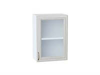 Шкаф верхний с 1-ой остекленной дверцей Шале Белый, White Dreamline, 720, 500 В*Ш*Г 716*500*320, фасад МДФ/Стекло  White Dreamline, корпус  Белый ms2510VVT_53789