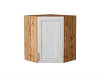 Шкаф верхний угловой Шале Дуб Вотан, White Dreamline, 720 В*Ш*Г 716*600*600, фасад МДФ  White Dreamline, корпус  Дуб Вотан ms2510VVT_61345