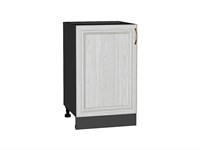 Шкаф нижний с 1-ой дверцей Шале Graphite, White Dreamline, 500 В*Ш*Г 816*500*480, фасад МДФ  White Dreamline, корпус  Graphite ms2510VVT_53955