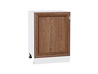Шкаф нижний с 1-ой дверцей Шале Белый, Brown Dreamline, 600 В*Ш*Г 816*600*480, фасад МДФ  Brown Dreamline, корпус  Белый ms2510VVT_53961