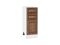 Шкаф нижний с 3-мя ящиками Шале Белый, Brown Dreamline, 300 В*Ш*Г 816*300*480, фасад МДФ  Brown Dreamline, корпус  Белый ms2510VVT_53993