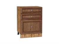 Шкаф нижний с 3-мя ящиками Шале Дуб Вотан, Brown Dreamline, 600 В*Ш*Г 816*600*480, фасад МДФ  Brown Dreamline, корпус  Дуб Вотан ms2510VVT_61393