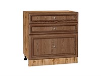 Шкаф нижний с 3-мя ящиками Шале Дуб Вотан, Brown Dreamline, 800 В*Ш*Г 816*800*480, фасад МДФ  Brown Dreamline, корпус  Дуб Вотан ms2510VVT_61394