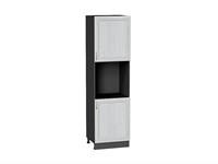 Шкаф пенал с 2-мя дверцами под технику Шале Graphite, White Dreamline, 2140 В*Ш*Г 2132*600*576, фасад МДФ  White Dreamline, корпус  Graphite ms2510VVT_54021