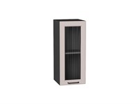 Шкаф верхний с 1-ой остекленной дверцей Барселона Graphite, Кашемир, 720, 300 В*Ш*Г 716*300*324, фасад МДФ/Стекло  Кашемир, корпус  Graphite ms2510VVT_53086