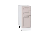 Шкаф нижний с 3-мя ящиками Барселона Белый, Кашемир, 300 В*Ш*Г 816*300*484, фасад МДФ  Кашемир, корпус  Белый ms2510VVT_53535