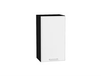 Шкаф верхний с 1-ой дверцей Квадро Graphite, Белый, 720, 400 В*Ш*Г 716*400*321, фасад МДФ  Белый, корпус  Graphite ms2510VVT_73117