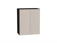 Шкаф верхний с 2-мя дверцами Квадро Graphite, Кашемир, 720, 600 В*Ш*Г 716*600*321, фасад МДФ  Кашемир, корпус  Graphite ms2510VVT_73183