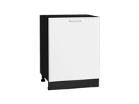 Шкаф нижний с 1-ой дверцей Квадро Graphite, Белый, 600 В*Ш*Г 816*600*481, фасад МДФ  Белый, корпус  Graphite ms2510VVT_73464