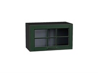 Шкаф верхний горизонтальный остекленный Дублин Graphite, Special Green, 600 В*Ш*Г 358*600*318, фасад МДФ/Стекло  Special Green, корпус  Graphite ms2510VVT_74274