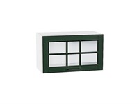 Шкаф верхний горизонтальный остекленный Дублин Белый, Special Green, 600 В*Ш*Г 358*600*318, фасад МДФ/Стекло  Special Green, корпус  Белый ms2510VVT_74262