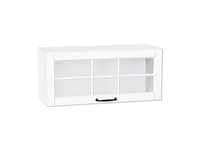 Шкаф верхний горизонтальный остекленный Дублин Белый, Special White, 800 В*Ш*Г 358*800*318, фасад МДФ/Стекло  Special White, корпус  Белый ms2510VVT_74260