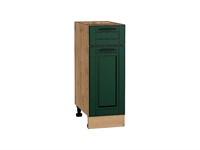 Шкаф нижний с 1-ой дверцей и ящиком Дублин Дуб Вотан, Special Green, 300 В*Ш*Г 816*300*478, фасад МДФ  Special Green, корпус  Дуб Вотан ms2510VVT_73474