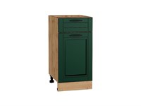 Шкаф нижний с 1-ой дверцей и ящиком Дублин Дуб Вотан, Special Green, 400 В*Ш*Г 816*400*478, фасад МДФ  Special Green, корпус  Дуб Вотан ms2510VVT_73476