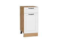 Шкаф нижний с 1-ой дверцей и ящиком Дублин Дуб Вотан, Special White, 400 В*Ш*Г 816*400*478, фасад МДФ  Special White, корпус  Дуб Вотан ms2510VVT_73475