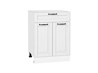 Шкаф нижний с 2-мя дверцами и ящиком Дублин Белый, Special White, 600 В*Ш*Г 816*600*478, фасад МДФ  Special White, корпус  Белый ms2510VVT_73557