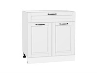 Шкаф нижний с 2-мя дверцами и ящиком Дублин Белый, Special White, 800 В*Ш*Г 816*800*478, фасад МДФ  Special White, корпус  Белый ms2510VVT_73558