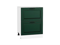Шкаф нижний с 2-мя ящиками Дублин Белый, Special Green В*Ш*Г 816*600*478, фасад МДФ  Special Green, корпус  Белый ms2510VVT_73543