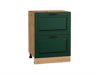 Шкаф нижний с 2-мя ящиками Дублин Дуб Вотан, Special Green В*Ш*Г 816*600*478, фасад МДФ  Special Green, корпус  Дуб Вотан ms2510VVT_73551