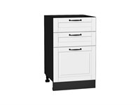 Шкаф нижний с 3-мя ящиками Дублин Graphite, Special White, 500 В*Ш*Г 816*500*478, фасад МДФ  Special White, корпус  Graphite ms2510VVT_73647