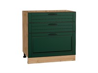 Шкаф нижний с 3-мя ящиками Дублин Дуб Вотан, Special Green, 800 В*Ш*Г 816*800*478, фасад МДФ  Special Green, корпус  Дуб Вотан ms2510VVT_73633