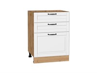 Шкаф нижний с 3-мя ящиками Дублин Дуб Вотан, Special White, 600 В*Ш*Г 816*600*478, фасад МДФ  Special White, корпус  Дуб Вотан ms2510VVT_73627
