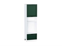 Шкаф пенал с 1-ой дверцей и ящиком под технику Дублин Белый, Special Green, 2140 В*Ш*Г 2132*600*574, фасад МДФ  Special Green, корпус  Белый ms2510VVT_73694