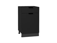 Шкаф нижний с 1-ой дверцей и ящиком Евро Graphite, Антрацит, 500 В*Ш*Г 816*500*478, фасад МДФ  Антрацит, корпус  Graphite ms2510VVT_59186