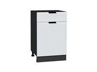 Шкаф нижний с 1-ой дверцей и ящиком Евро Лайн Graphite, Белый, 500 В*Ш*Г 816*500*478, фасад МДФ  Белый, корпус  Graphite ms2510VVT_59483