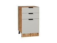 Шкаф нижний с 3-мя ящиками Евро Дуб Вотан, Агат, 500 В*Ш*Г 816*500*478, фасад МДФ  Агат, корпус  Дуб Вотан ms2510VVT_62108