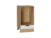 Шкаф нижний под духовку Евро Лайн Дуб Вотан, Белый, 450 В*Ш*Г 816*450*474, фасад МДФ  Белый, корпус  Дуб Вотан ms2510VVT_67235