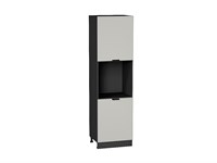 Шкаф пенал с 2-мя дверцами под технику Евро Graphite, Агат, 2140 В*Ш*Г 2132*600*574, фасад МДФ  Агат, корпус  Graphite ms2510VVT_59224
