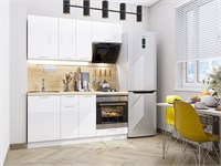 Кухонный гарнитур модульный Валерия-М-06 В*Ш*Г 2140*1700*600, фасад МДФ  Белый глянец, корпус  Белый, столешница  Дуб сонома ms2510VVT_66764