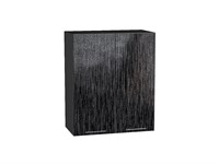 Шкаф верхний с 2-мя дверцами Валерия-М Graphite, Черный металлик дождь, 720, 600 В*Ш*Г 716*600*318, фасад МДФ  Черный металлик дождь, корпус  Graphite ms2510VVT_37866