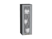Шкаф верхний с 1-ой остекленной дверцей Ницца Graphite, Графит, 920, 300 В*Ш*Г 920*300*318, фасад МДФ/Стекло  Графит, корпус  Graphite ms2510VVT_54706