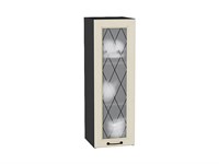 Шкаф верхний с 1-ой остекленной дверцей Ницца Graphite, Дуб крем, 920, 300 В*Ш*Г 920*300*318, фасад МДФ/Стекло  Дуб крем, корпус  Graphite ms2510VVT_44222