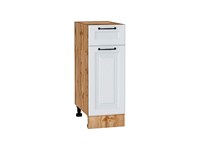 Шкаф нижний с 1-ой дверцей и ящиком Ницца Дуб Вотан, Blanco, 300 В*Ш*Г 816*300*478, фасад МДФ  Blanco, корпус  Дуб Вотан ms2510VVT_64390