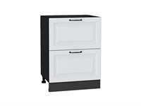 Шкаф нижний с 2-мя ящиками Ницца Graphite, Blanco В*Ш*Г 816*600*478, фасад МДФ  Blanco, корпус  Graphite ms2510VVT_44619