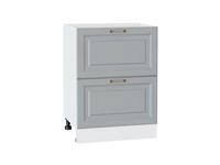 Шкаф нижний с 2-мя ящиками Ницца Белый, Графит В*Ш*Г 816*600*478, фасад МДФ  Графит, корпус  Белый ms2510VVT_54948