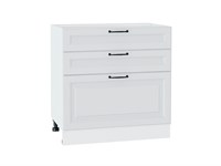 Шкаф нижний с 3-мя ящиками Ницца Белый, Blanco, 800 В*Ш*Г 816*800*478, фасад МДФ  Blanco, корпус  Белый ms2510VVT_33737