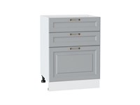 Шкаф нижний с 3-мя ящиками Ницца Белый, Графит, 600 В*Ш*Г 816*600*480, фасад МДФ  Графит, корпус  Белый ms2510VVT_54983