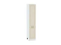 Шкаф пенал с 2-мя дверцами Ницца Белый, Дуб крем, 2140, 400 В*Ш*Г 2132*400*574, фасад МДФ  Дуб крем, корпус  Белый ms2510VVT_44871