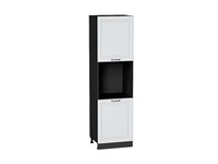 Шкаф пенал с 2-мя дверцами под технику Ницца Graphite, Blanco, 2140 В*Ш*Г 2132*600*574, фасад МДФ  Blanco, корпус  Graphite ms2510VVT_44918