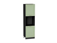 Шкаф пенал с 2-мя дверцами под технику Ницца Graphite, Дуб оливковый, 2140 В*Ш*Г 2132*600*574, фасад МДФ  Дуб оливковый, корпус  Graphite ms2510VVT_44926