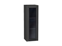 Шкаф верхний с 1-ой остекленной дверцей Глетчер Graphite, Маренго Силк, 920, 300 В*Ш*Г 920*300*318, фасад МДФ/Стекло  Маренго Силк, корпус  Graphite ms2510VVT_43543