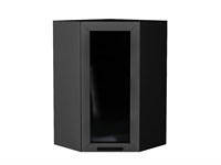 Шкаф верхний угловой остекленный Глетчер Graphite, Маренго Силк, 920 В*Ш*Г 920*600*600, фасад МДФ/Стекло  Маренго Силк, корпус  Graphite ms2510VVT_43585