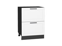 Шкаф нижний с 2-мя ящиками Глетчер Graphite, Айленд Силк В*Ш*Г 816*600*478, фасад МДФ  Айленд Силк, корпус  Graphite ms2510VVT_55990