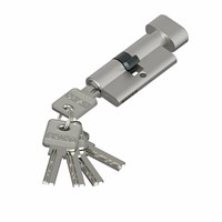 Цилиндр ключ/фиксатор Bravo AЕF-60-30/30 SC МатХром (алюм., 5 ключей) sp2510BR_054-0335